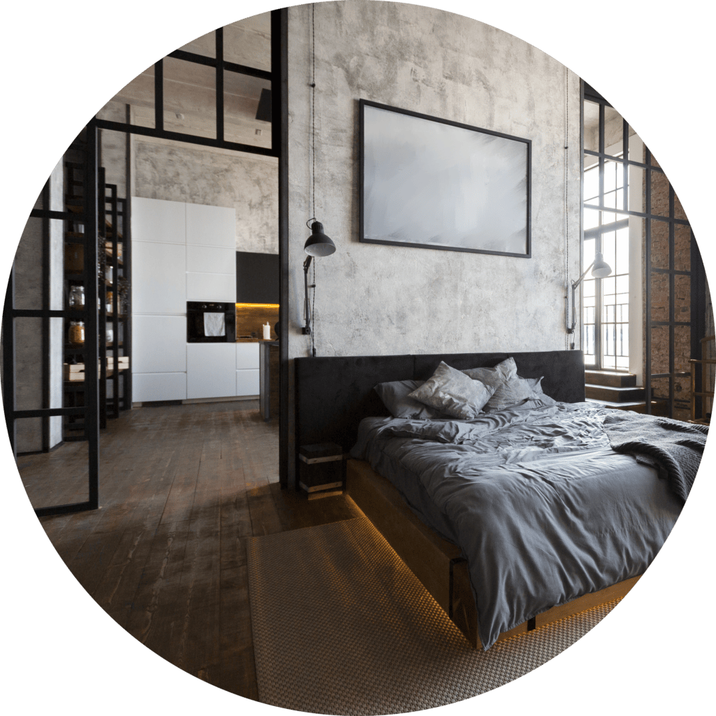 Noir style industriel chambre